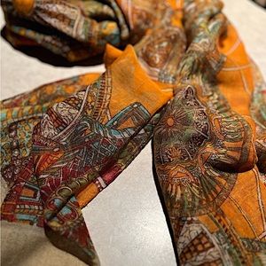 Cotton paisley scarf 42” x 72”